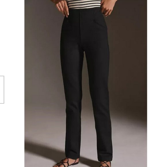Anthropologie Maeve L NWT Slim Seamed Leggings Ponte Knit Black Large New - Picture 3 of 6